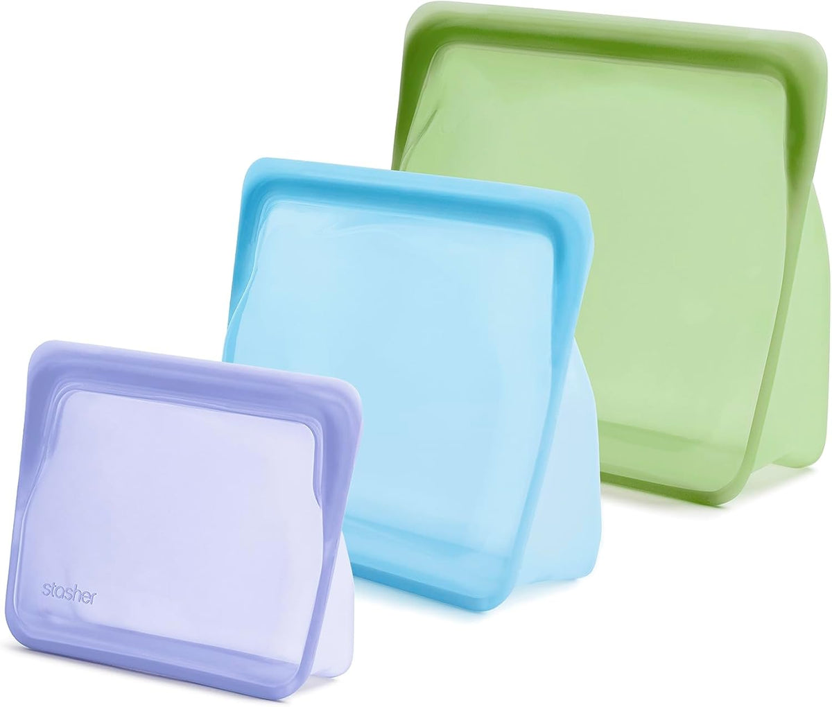 Stasher Premium Silicone Reusable Food Storage Bags, 3-Pack, Multi, Multi-Use Food Storage Bags