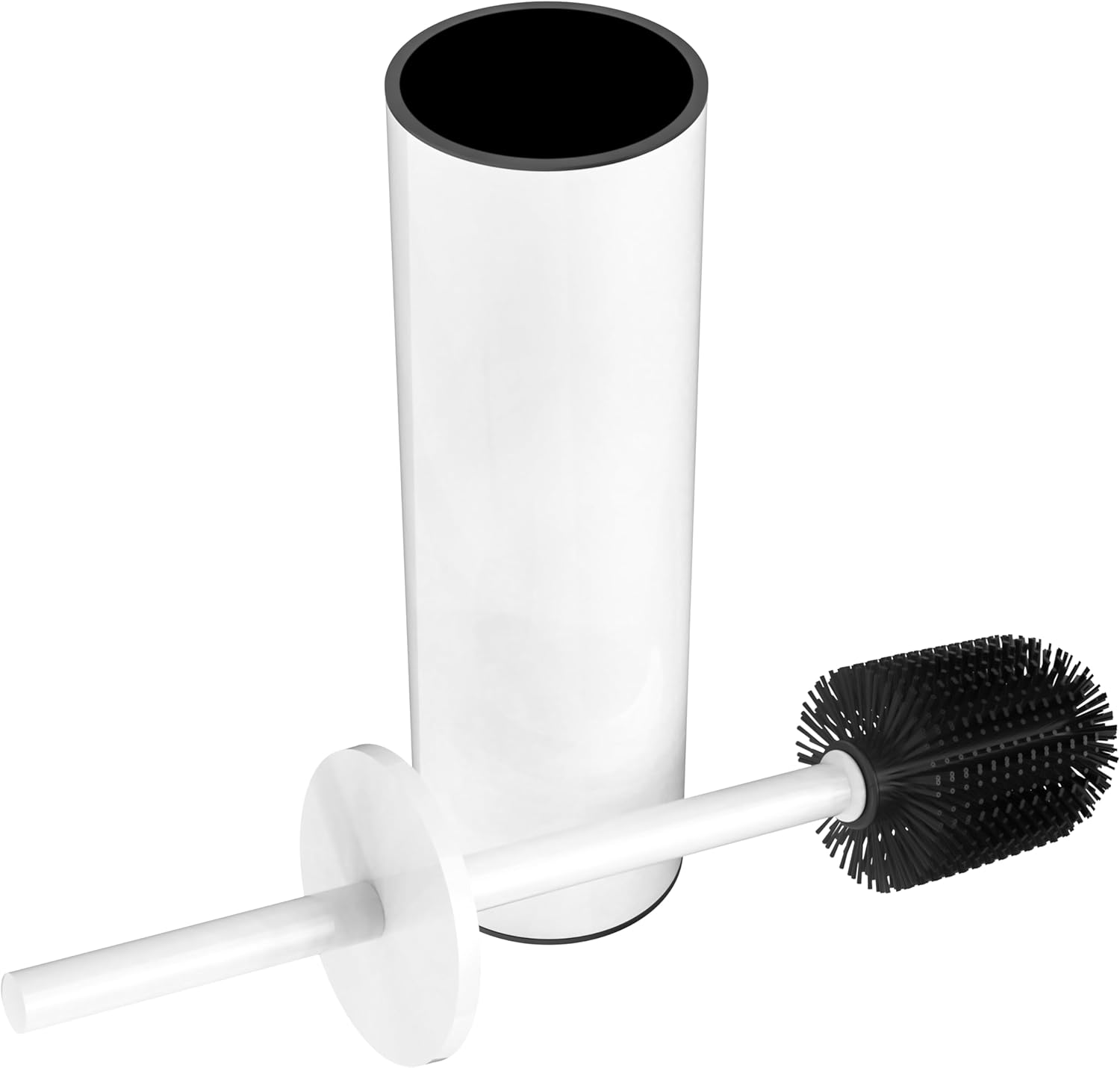 Toilet Brush and Holder Set, Stainless Steel Toilet Bowl Brush with Lid, Rust Proof Toilet Cleaner