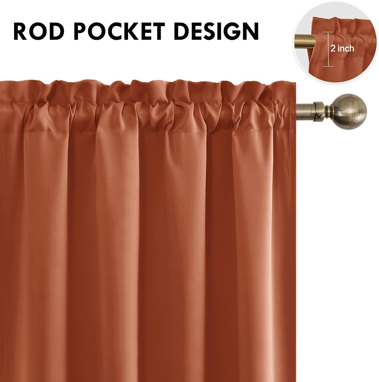 DWCN Blackout Curtains Thermal Insulated, Energy Saving & Noise Reducing Bedroom and Living Room
