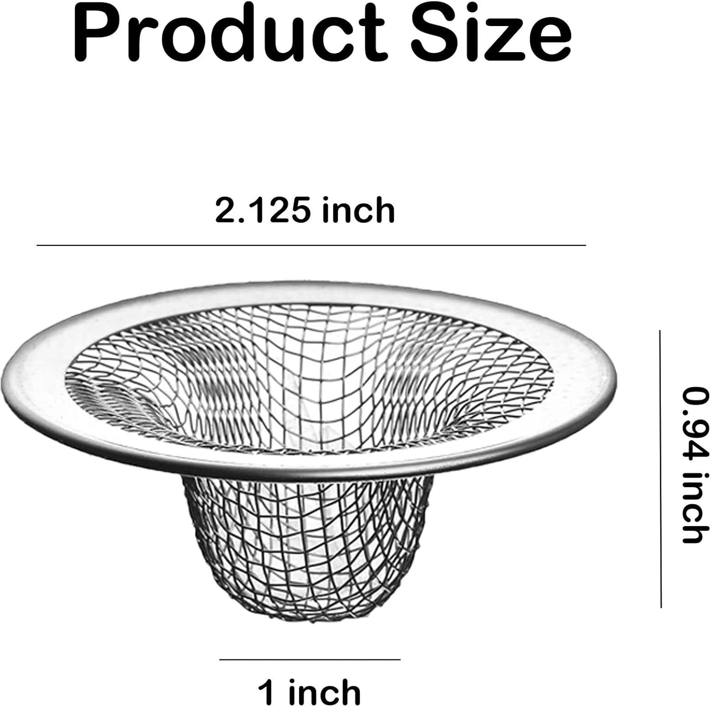 10PCS Mesh Sink Drain Strainer Hair Catcher, 2.125'' Stainless Steel Slop Basket Filter Trap
