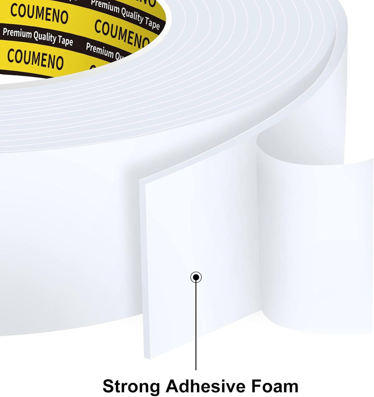 2 Pack Foam Tape 1.77inX16.4FT Sealing Strip Foam Pad Sponge Tape Window Weatherproof