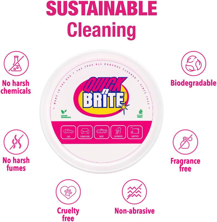 Quick 'n Brite All Purpose Cleaning Paste – Kid & Pet Safe, Powerful Multi-Surface Cleaner for