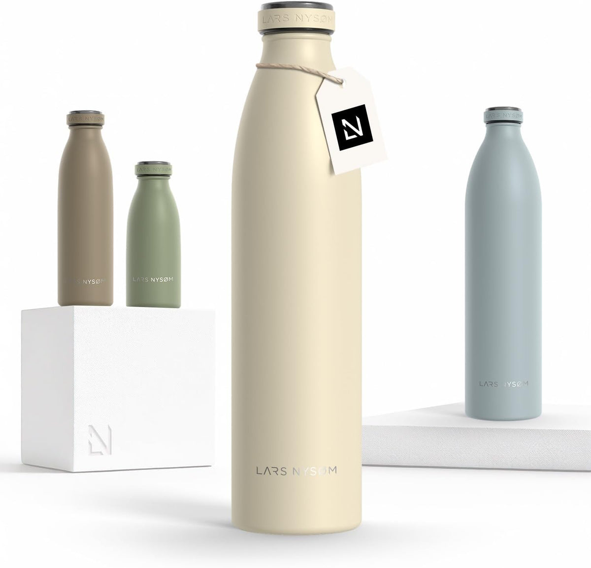 LARS NYSØM Stainless Steel Insulated Water Bottle 12oz 17oz 25oz 34oz 51oz | Insulated Thermo Flask