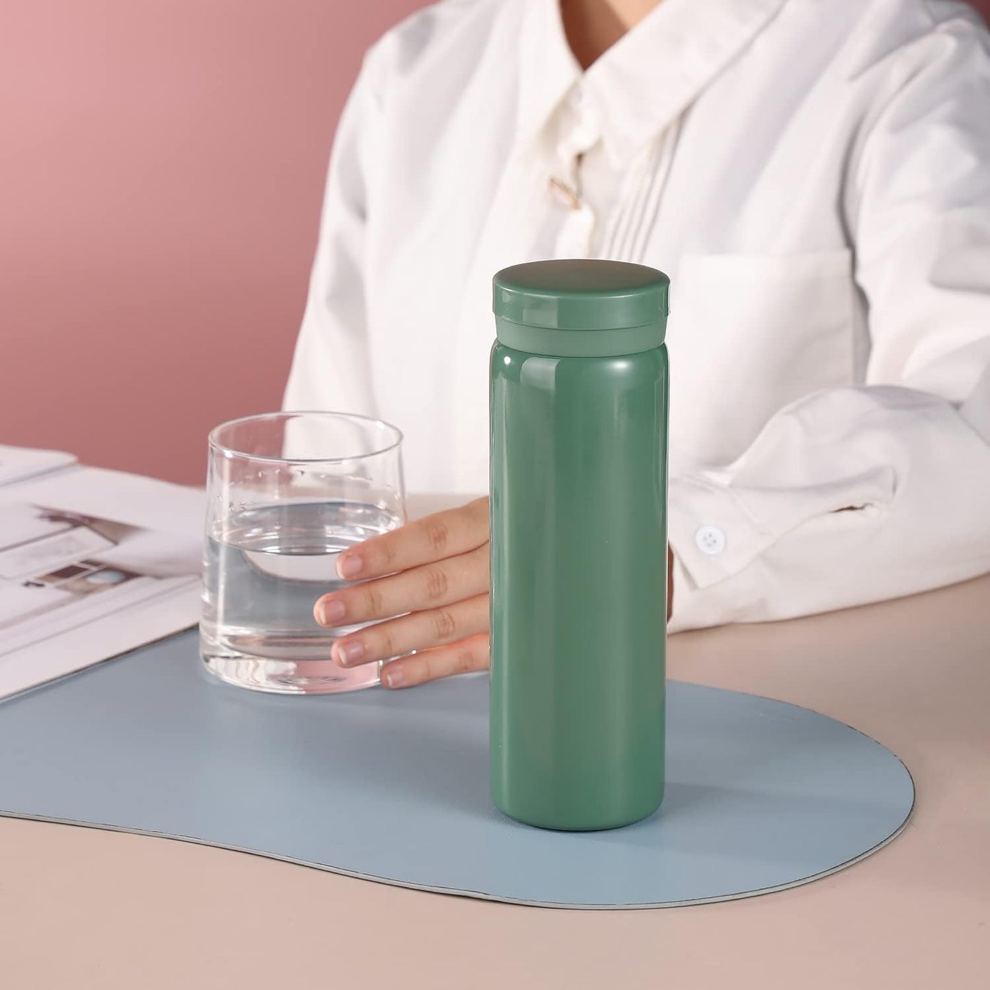10oz Mini Water Bottle Stainless Steel Thermos Small Flask - Insulated Vacuum, Leak Proof, Keeps