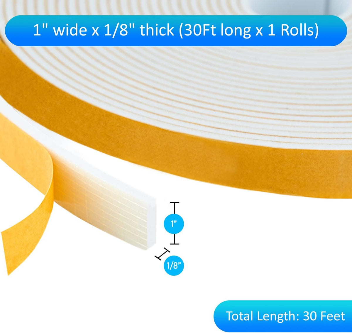 High Density Foam Weather Stripping Door Seal Strip Insulation Tape Roll for Insulating Door Frame