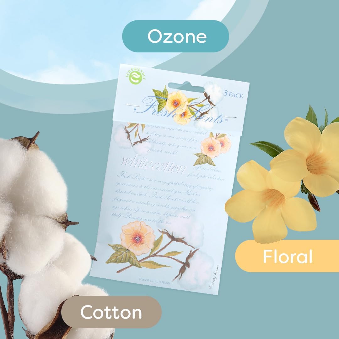 WILLOWBROOK | Fresh Scents Scented Sachet Packet | White Cotton | Air Freshener Bags for Drawers