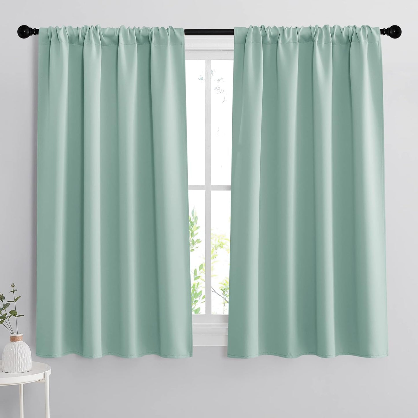 RYB HOME Room Darkening Kitchen Curtains 54 inch Length, Durable Privacy Window Drapes Thermal