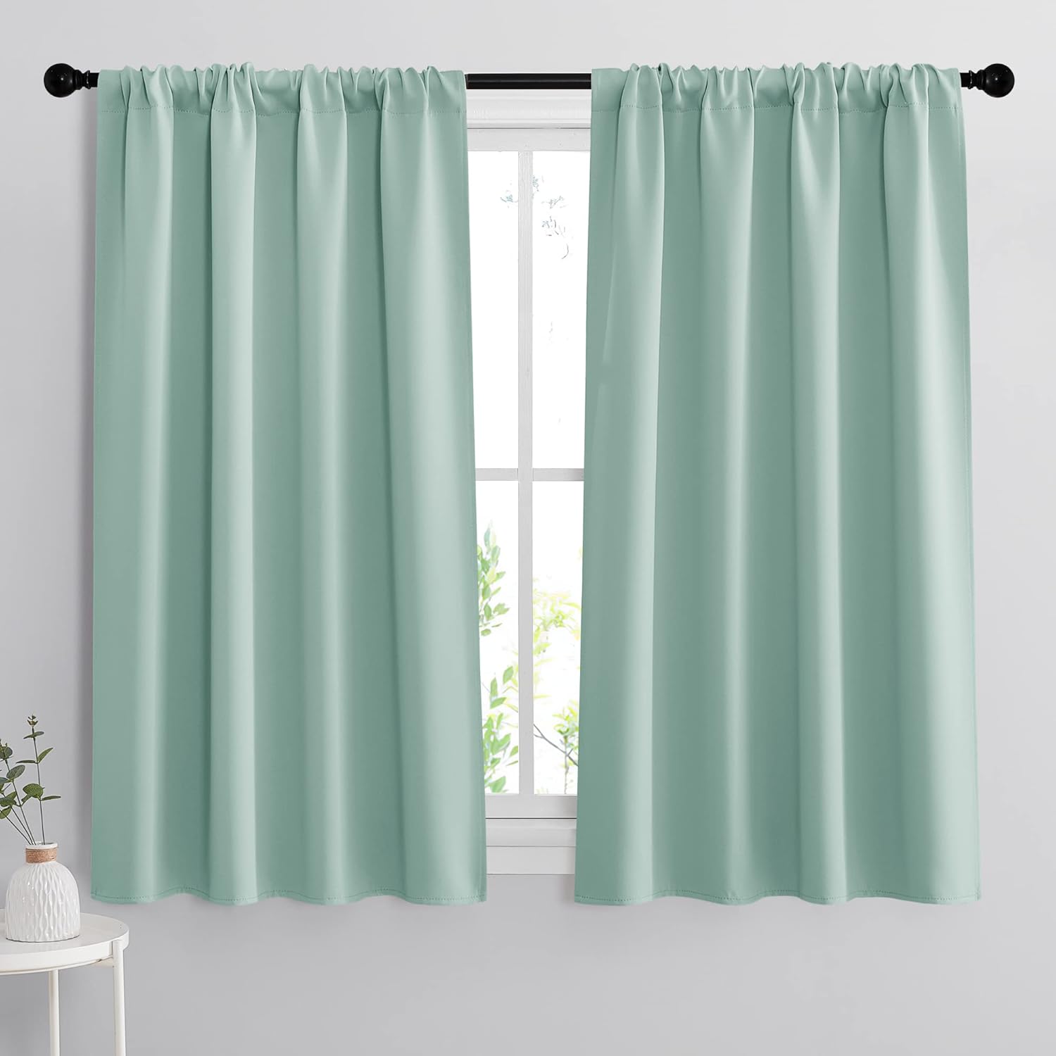 RYB HOME Room Darkening Kitchen Curtains 54 inch Length, Durable Privacy Window Drapes Thermal