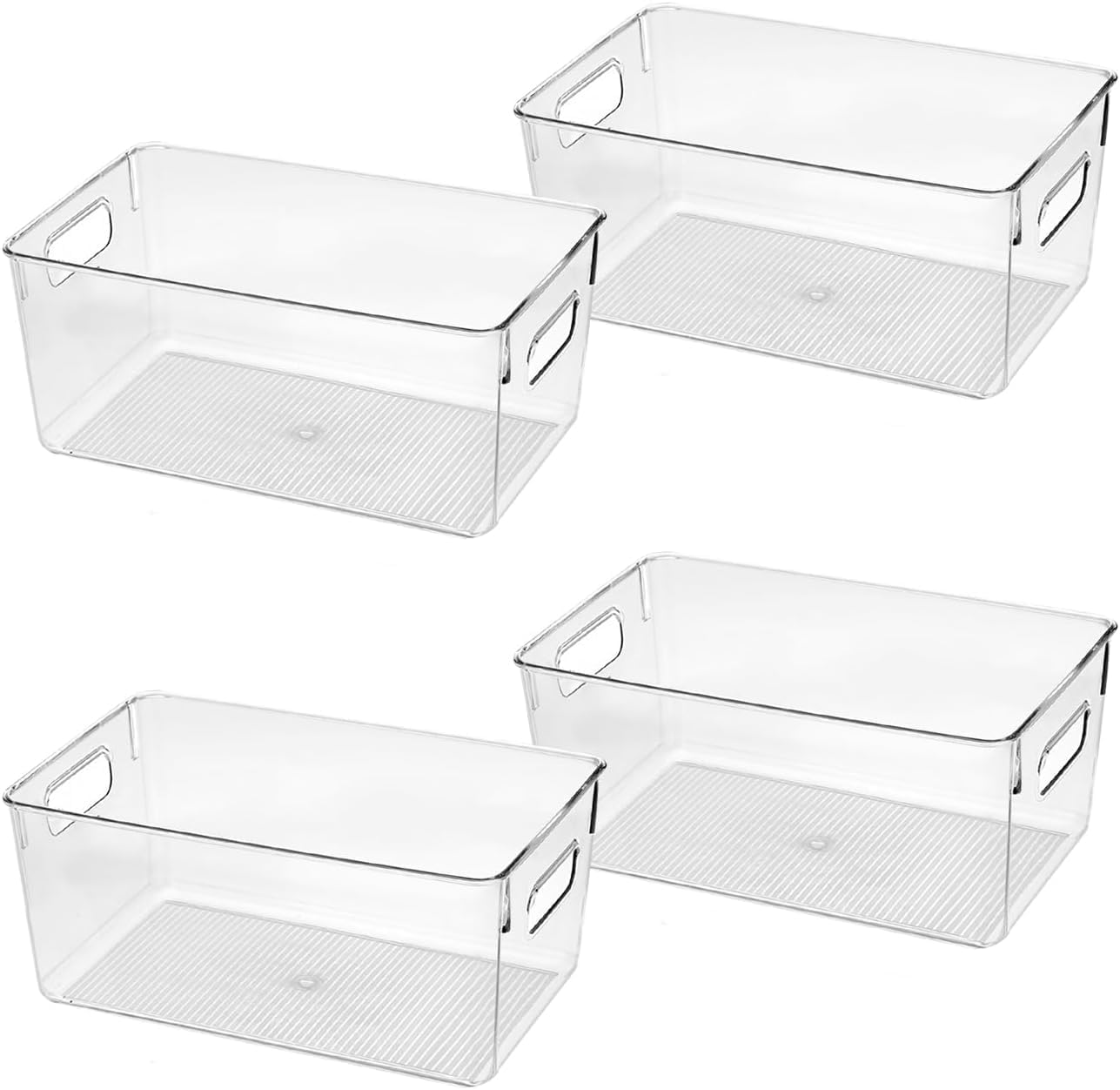 Clear Plastic Storage Bins, Pantry Organizers and Storage Containers Fridge Organizer Bins for