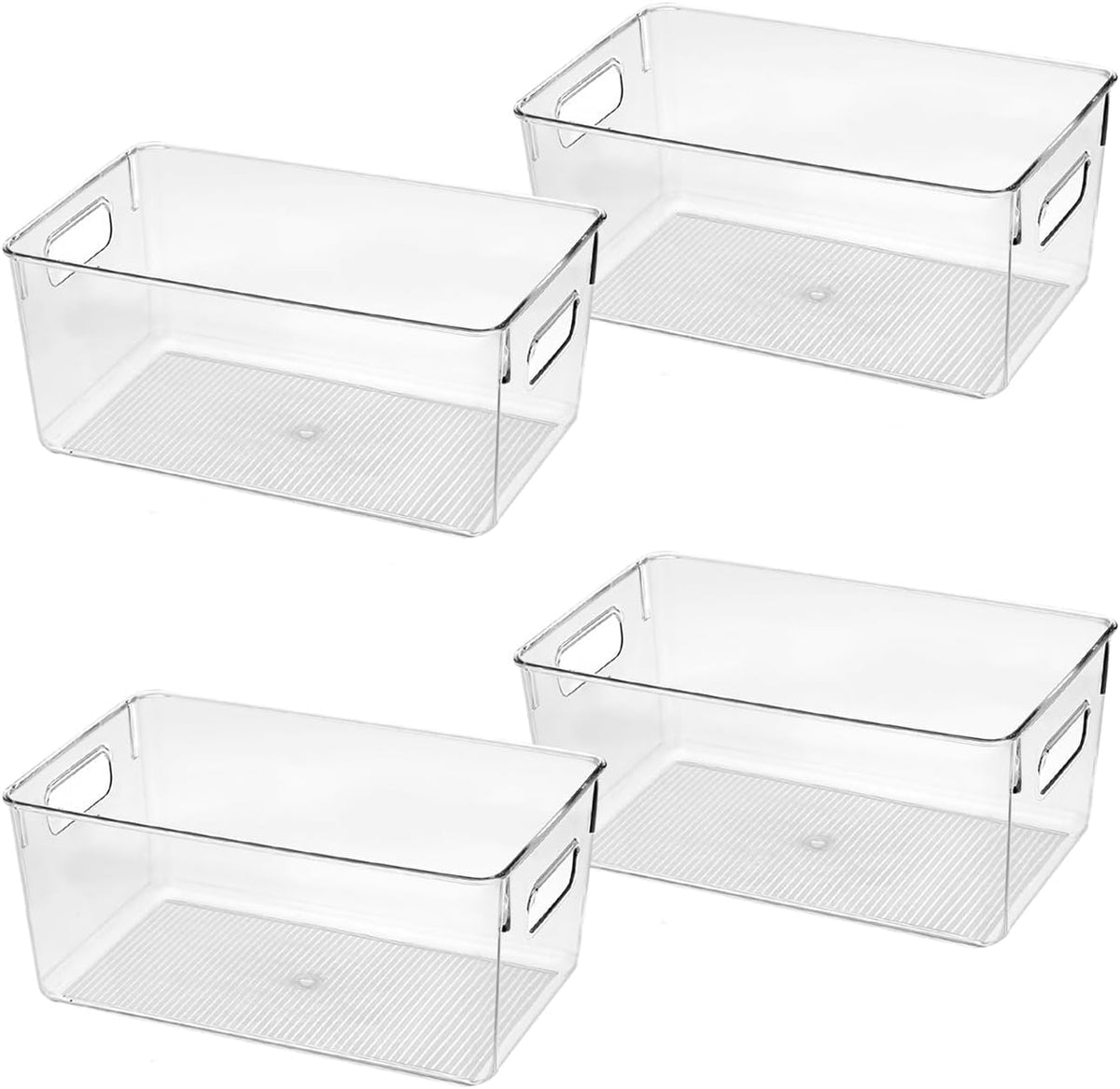 Clear Plastic Storage Bins, Pantry Organizers and Storage Containers Fridge Organizer Bins for