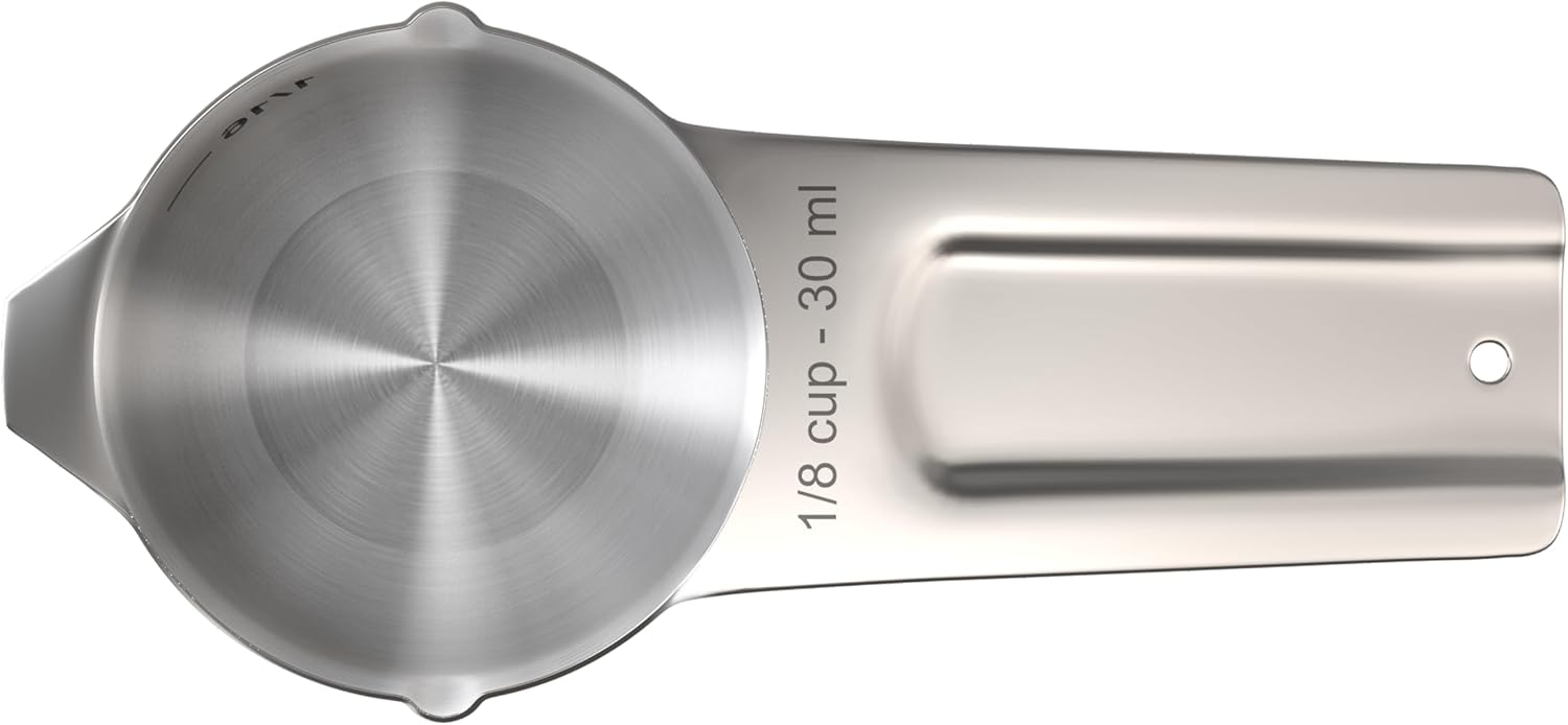 Color Up ⅛ Cup Measuring Cup (30 ml) – Premium Chrome Stainless Steel, Accurate for Wet & Dry