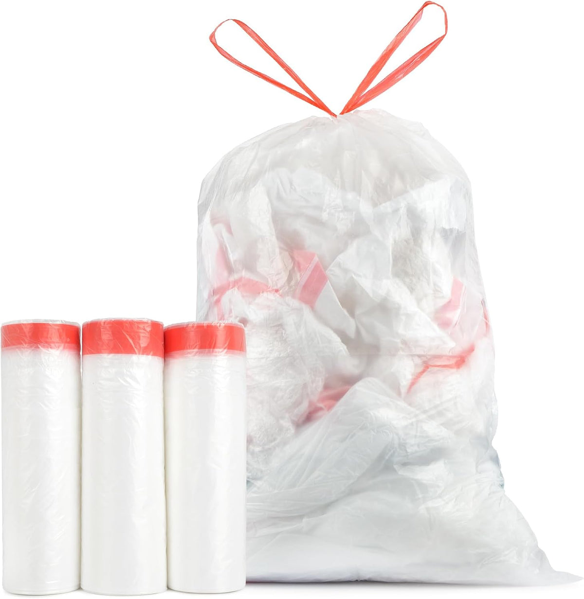 Heavy Duty 15 Gallon Drawstring Trash Bags, 108 Count Ultra Thick Strong Plastic Garbage Bags