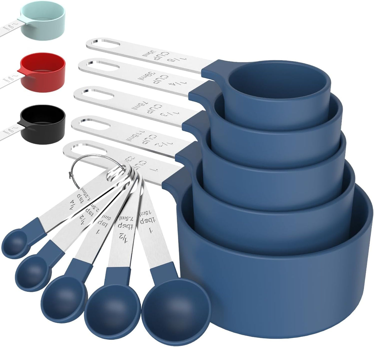 TILUCK Measuring Cups & Spoons Set, Stackable Cups and Spoons, Nesting Measure Cups with Stainless