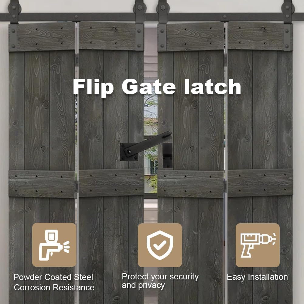2 Pack Flip Gate Latch Lock 6'' Adjustable Barn Door Lock Hardware Safety Rustic Gate Lock for