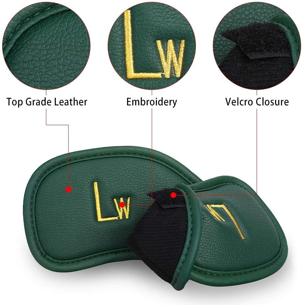 CRAFTSMAN GOLF 12pcs or 1pc Thick Synthetic Leather Golf Iron Head Covers Set Headcover Fit All