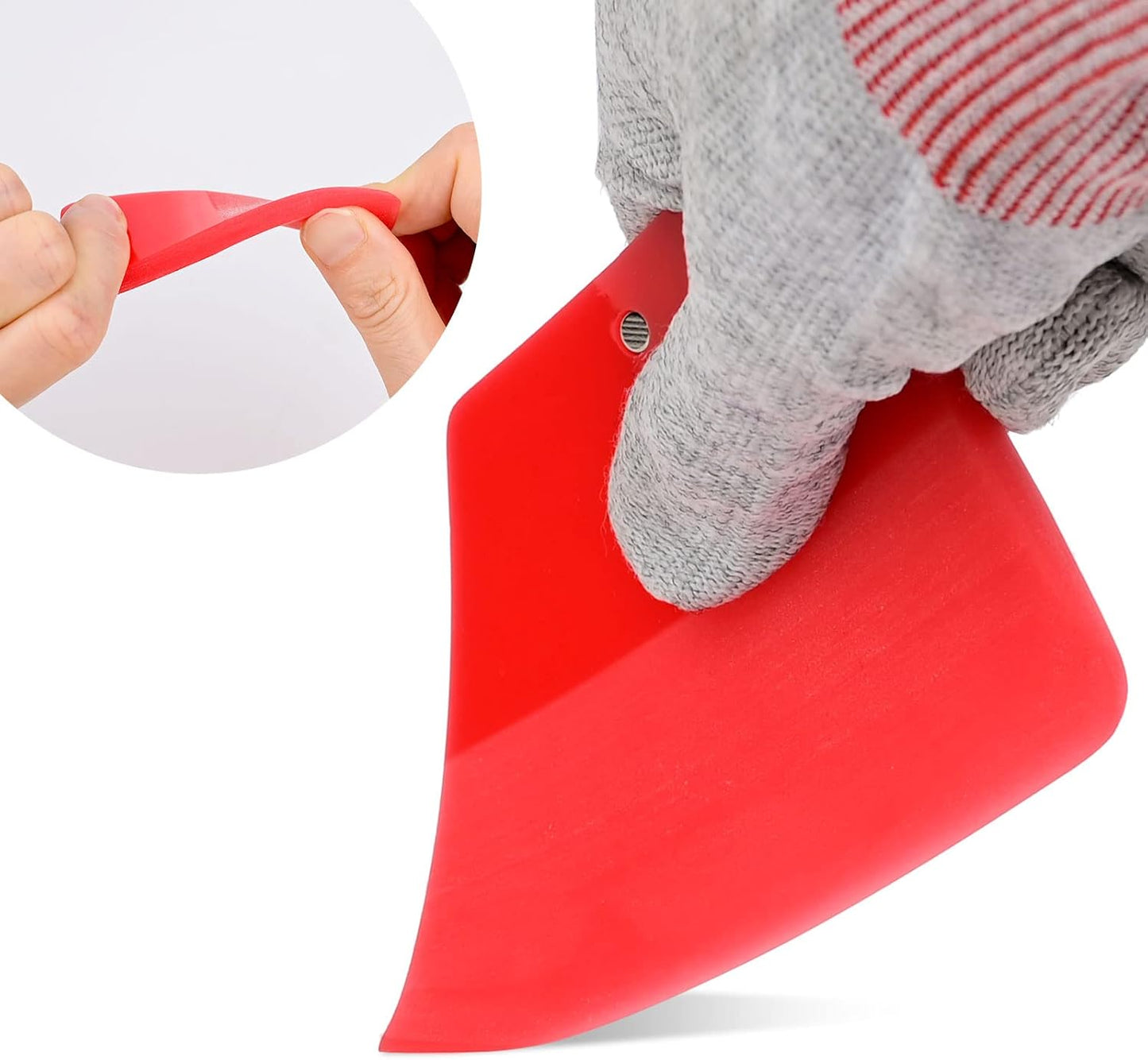 NEWISHTOOL 5 in 1 Magnet PPF Squeegee Kit with Packing Box, Different Sizes 80 Durometer Red TPU
