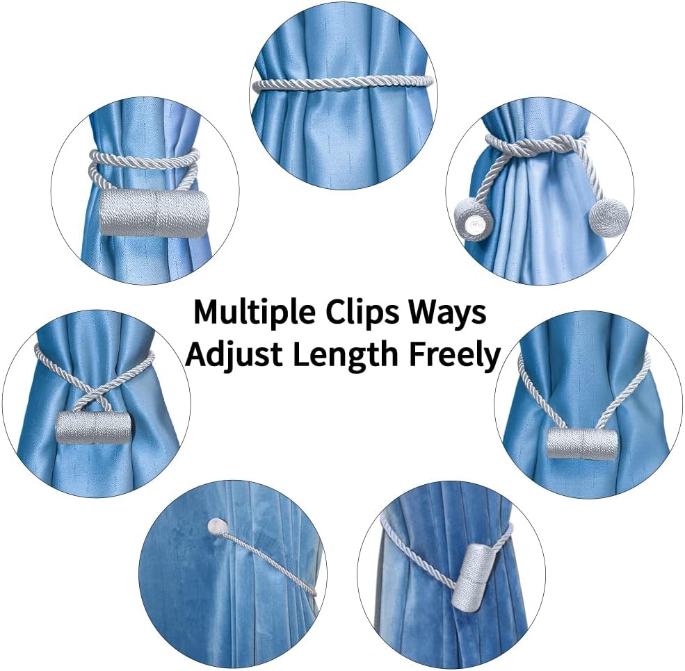 18 Inch Strong Magnetic Curtain Tiebacks, Curtain Holdbacks Modern Upgrade Strong 2021 New Twisted