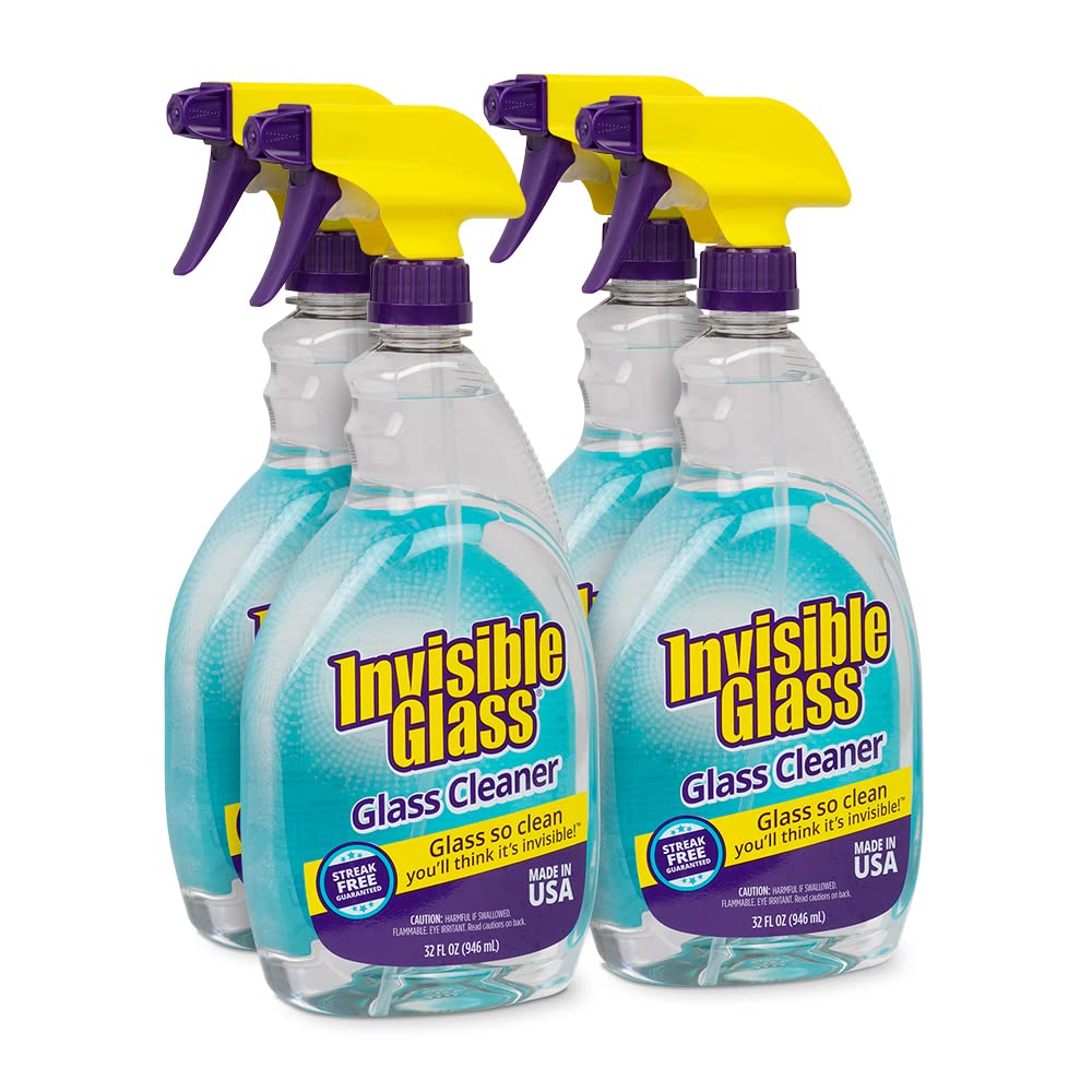 Invisible Glass 92194-4PK Premium Glass and Window Cleaner Spray – Cleans Glass, Windows, Mirrors