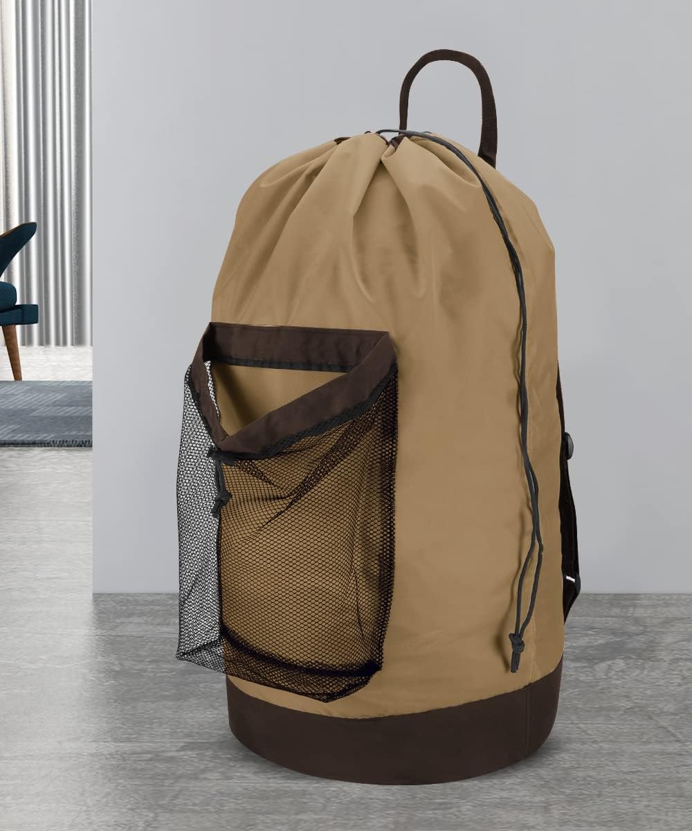 Dalykate Backpack Laundry Bag, Laundry Backpack with Shoulder Straps and Mesh Pocket Durable Nylon