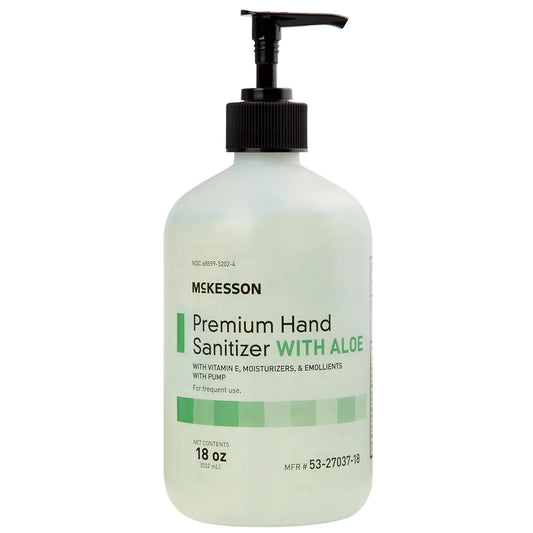 McKesson Hand Sanitizer with Aloe, 18 oz Pump Bottle – 70% Ethyl Alcohol, Spring Water Scent