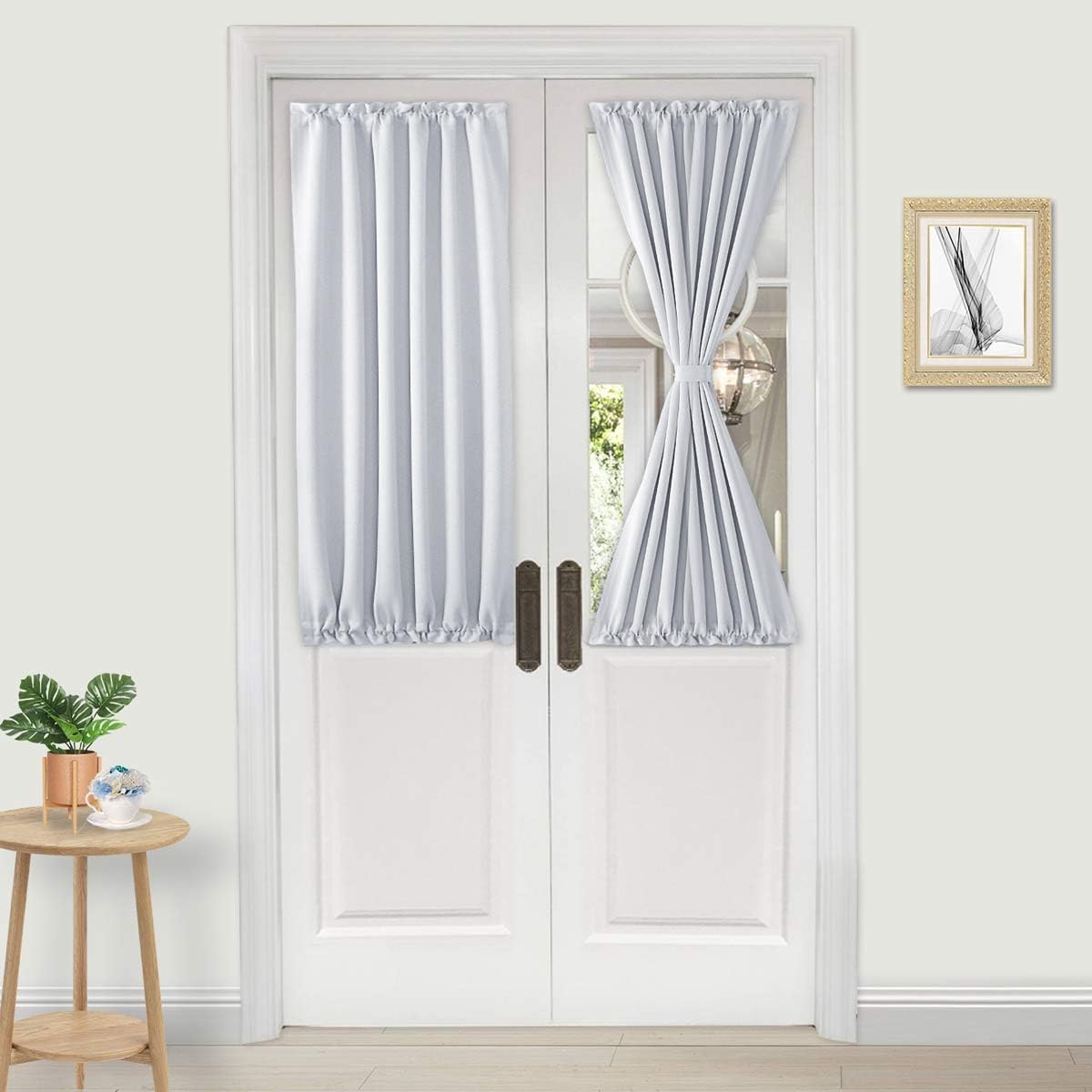 DWCN French Door Curtains – Rod Pocket Thermal Curtain for Doors with Glass Window, Kitchen and