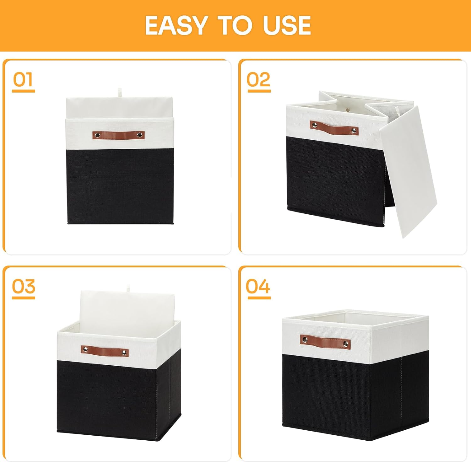 DULLEMELO Storage Cubes 13 inch,Cube Storage Bins with Handles for Organizing,Fabric Storage