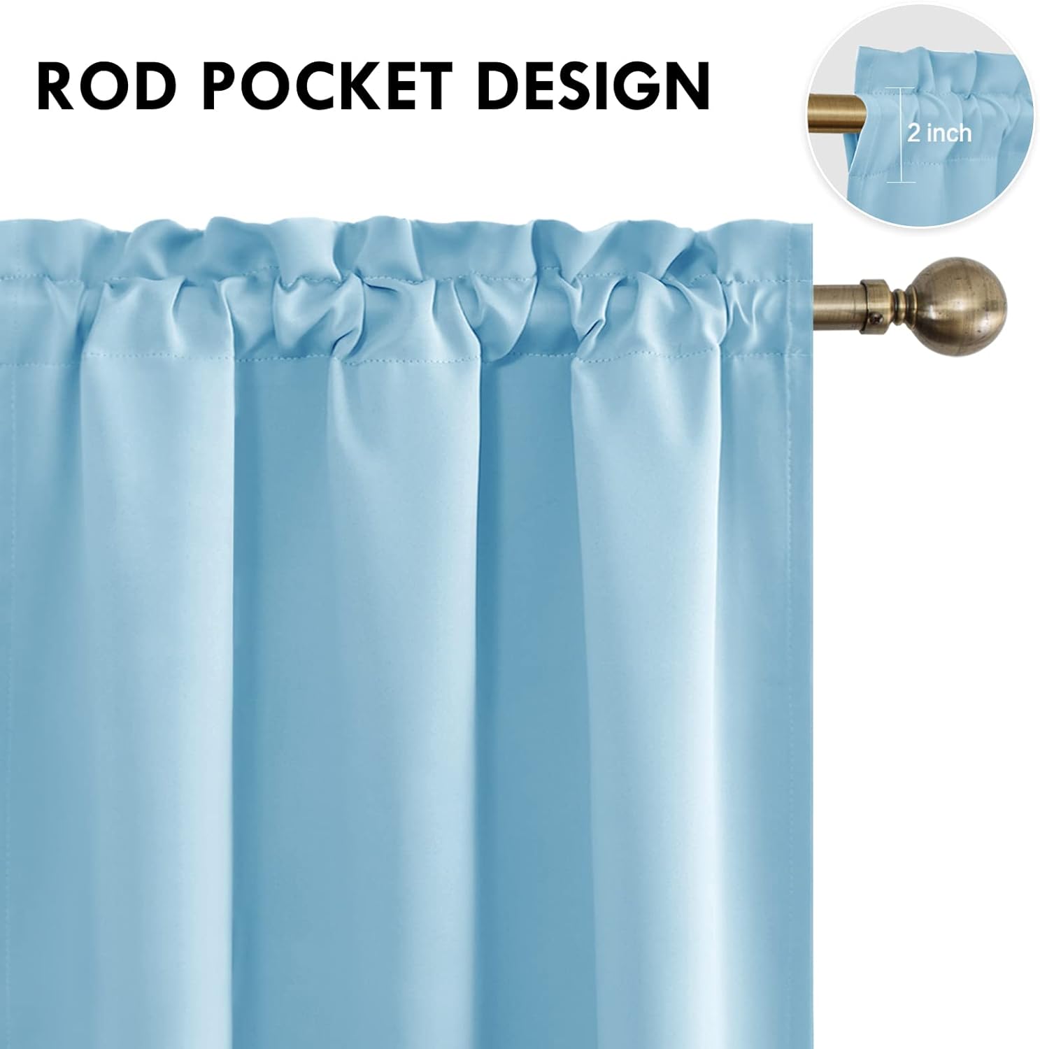 DWCN Blackout Curtains for Bedroom - Thermal Insulated Privacy Energy Saving Rod Pocket Drapes for