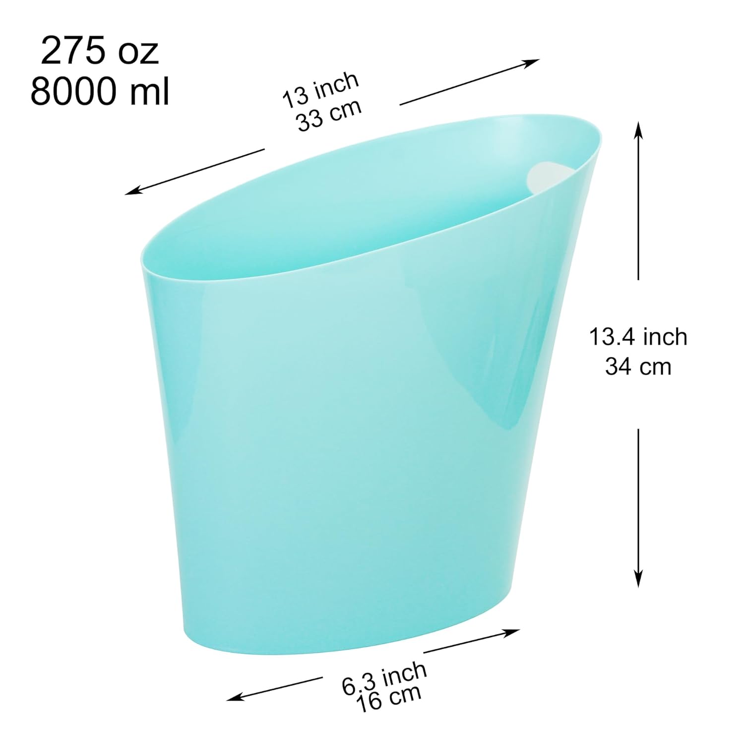 Youngever 2 Gallon Slim Trash Can, Plastic Garbage Container Bin, Small Trash Bin with Handles for