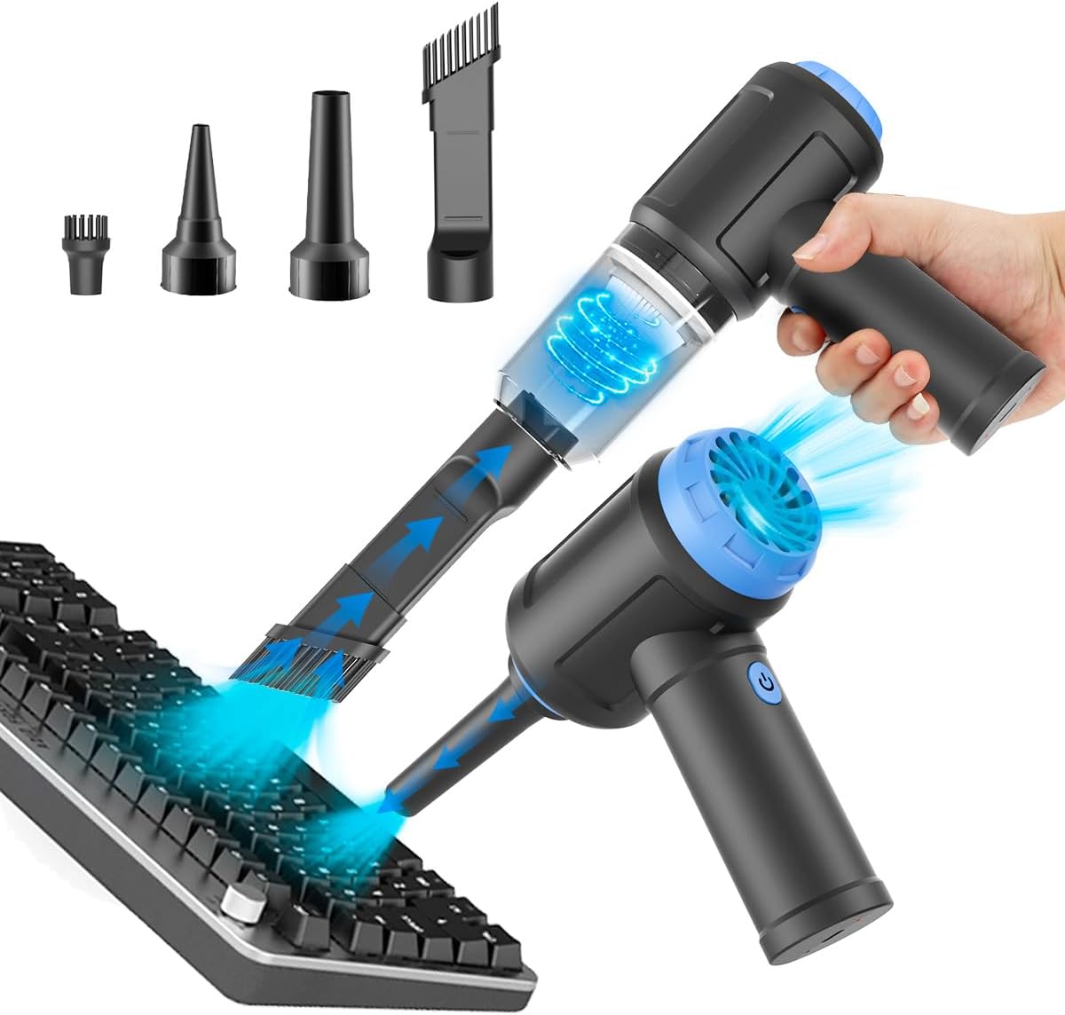 Air Duster - Computer Vacuum Cleaner - for Keyboard Cleaning - Cordless Canned Air - 110000RPM
