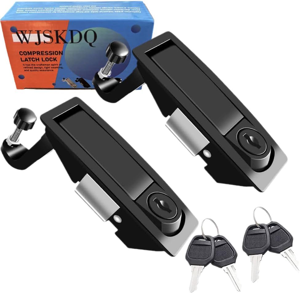 WJSKDQ 2PCS Compression Latch Lock Powder Coated Zinc Alloy Adjustable Lever Hand Operated Flush