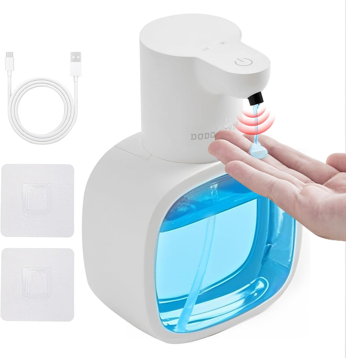 Automatic Liquid Soap Dispenser, 17oz/500ml Touchless Rechargeable with 4-Level Adjustable & IPX5