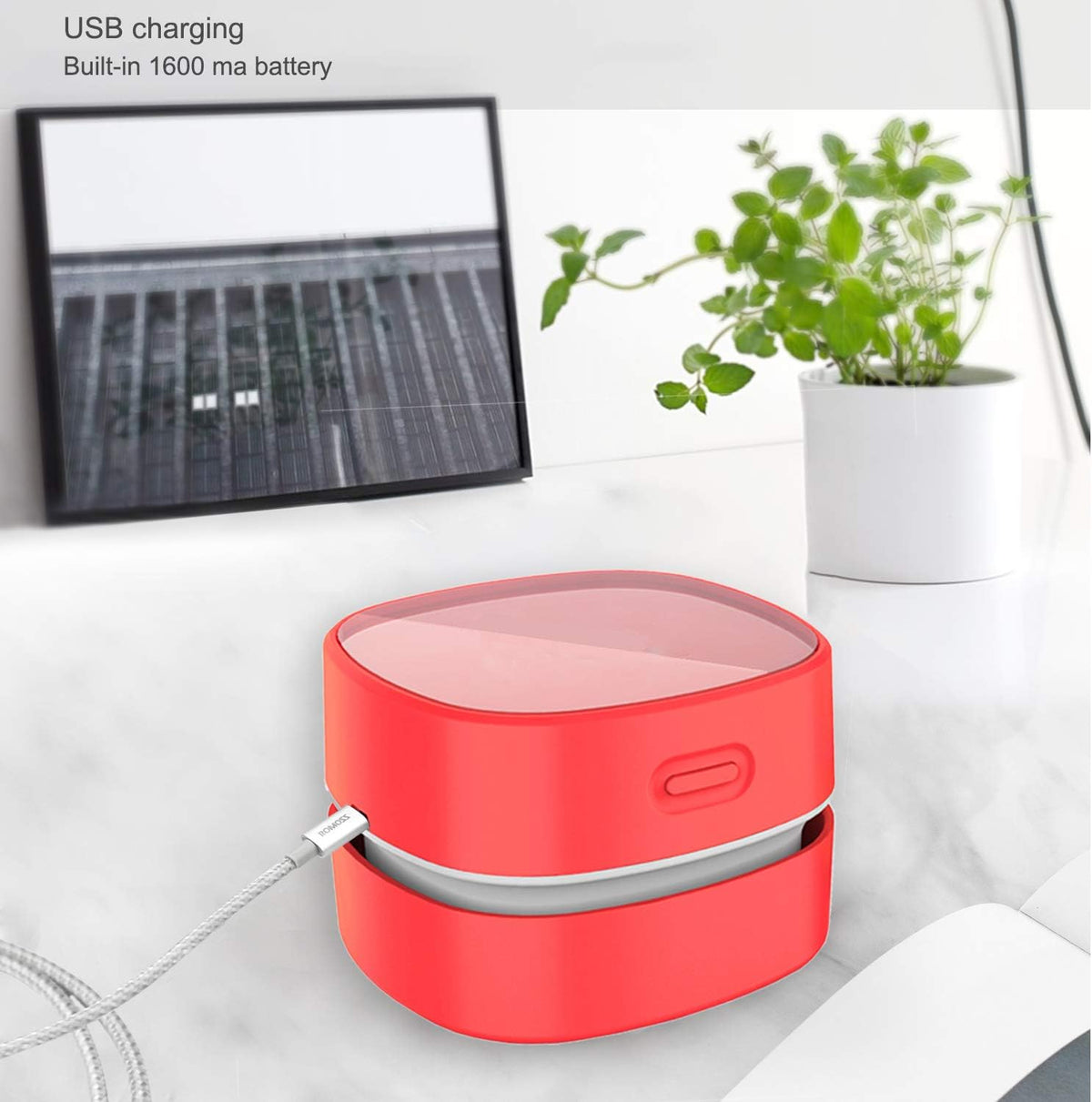 ODISTAR Desktop Vacuum Cleaner,Mini Table dust Sweeper Energy Saving,High Endurance up to 400