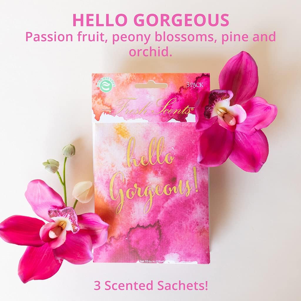 WillowBrook | Fresh Scents Scented Sachet Packet | Hello Gorgeous | Air Freshener Bags for Drawers