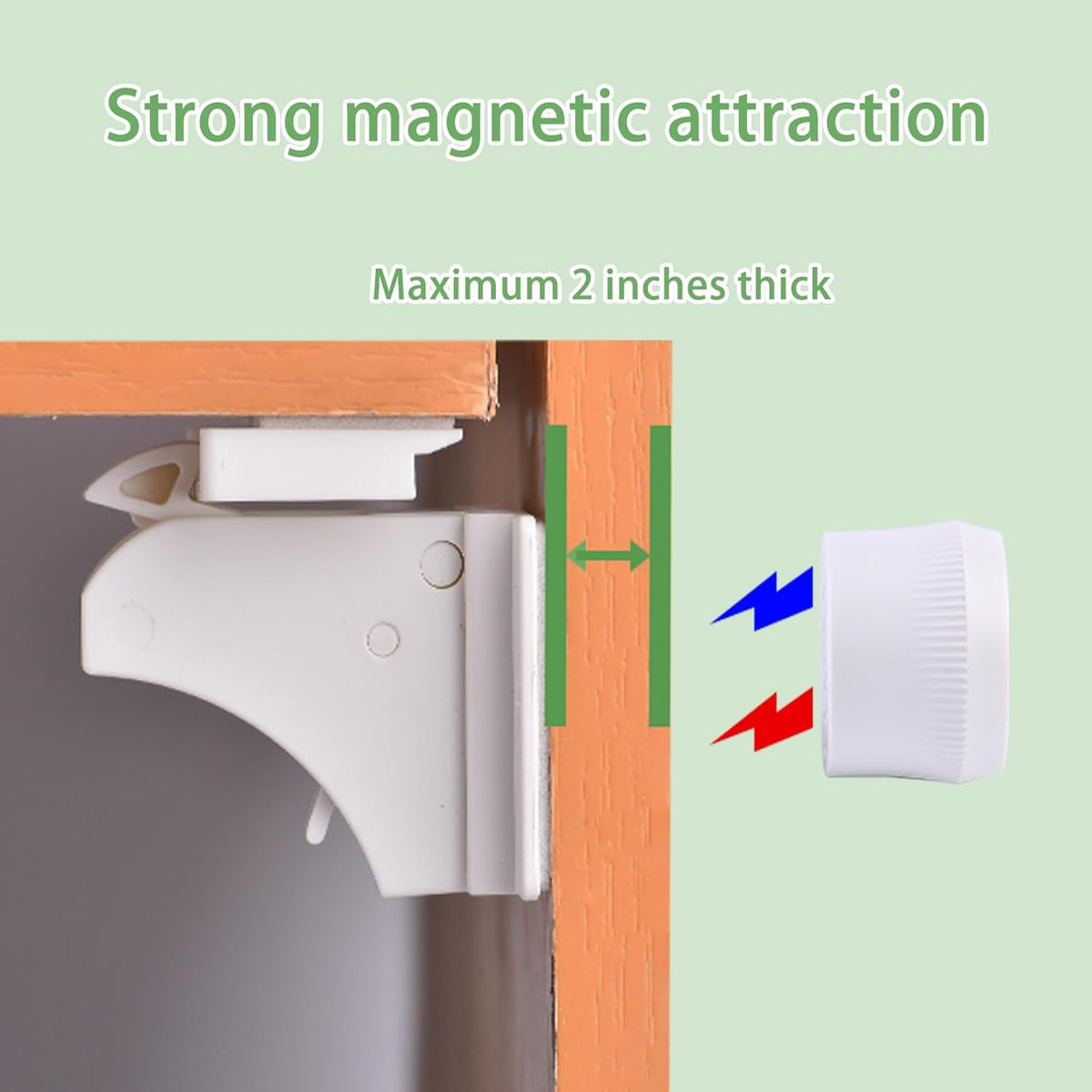 20 Pack Vkania Magnetic Cabinet Locks Baby Proofing - Baby Safety Latches for Drawers and Cabinets