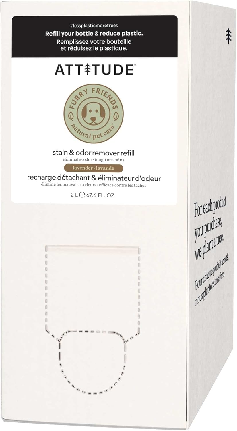 ATTITUDE Stain and Odor Remover for Pets, Plant and Mineral-Based Ingredients, Vegan and