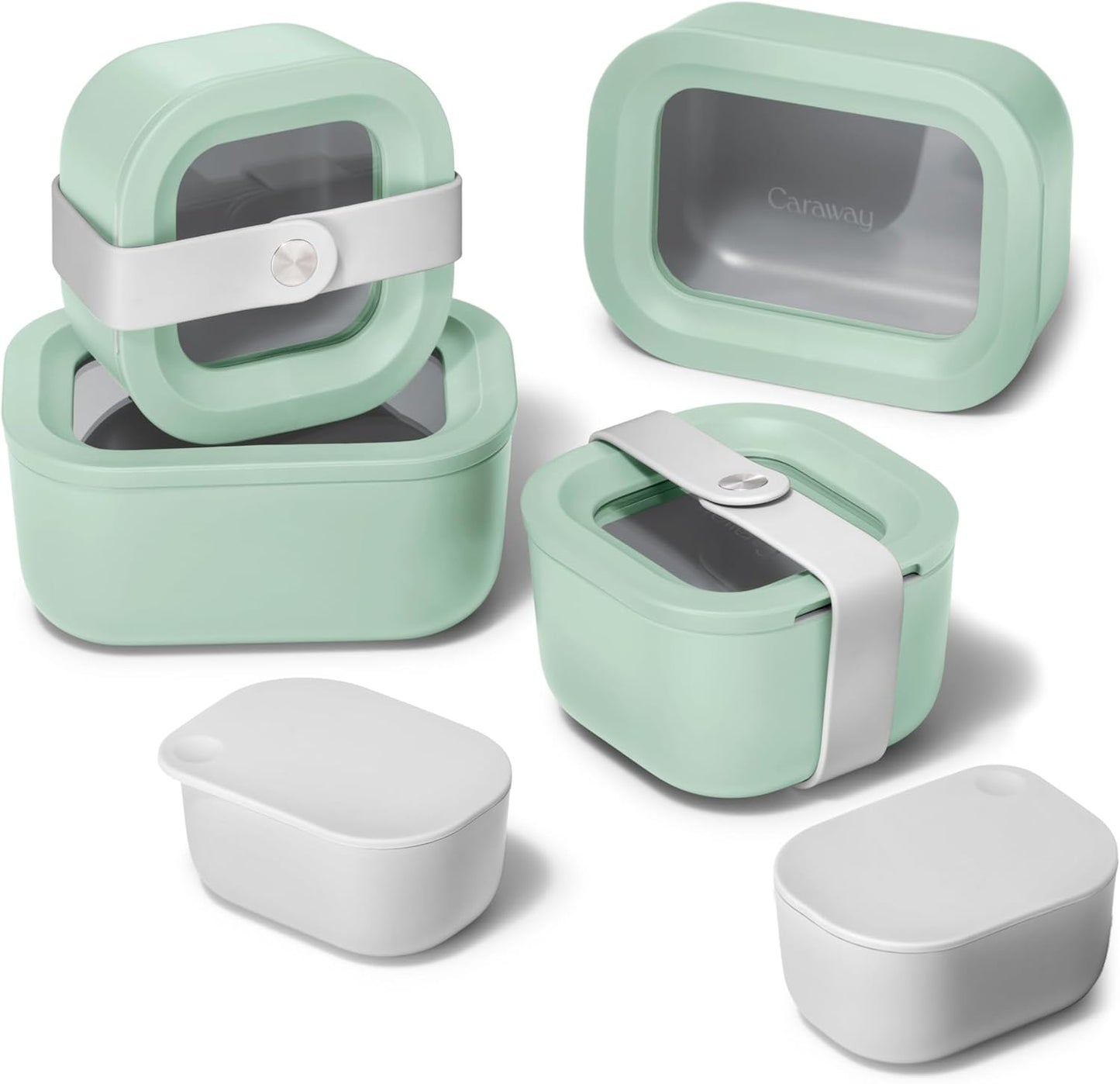 Caraway Mini Food Storage 11pc Set - Glass Storage Containers for Food - Non-Toxic Ceramic-Coated