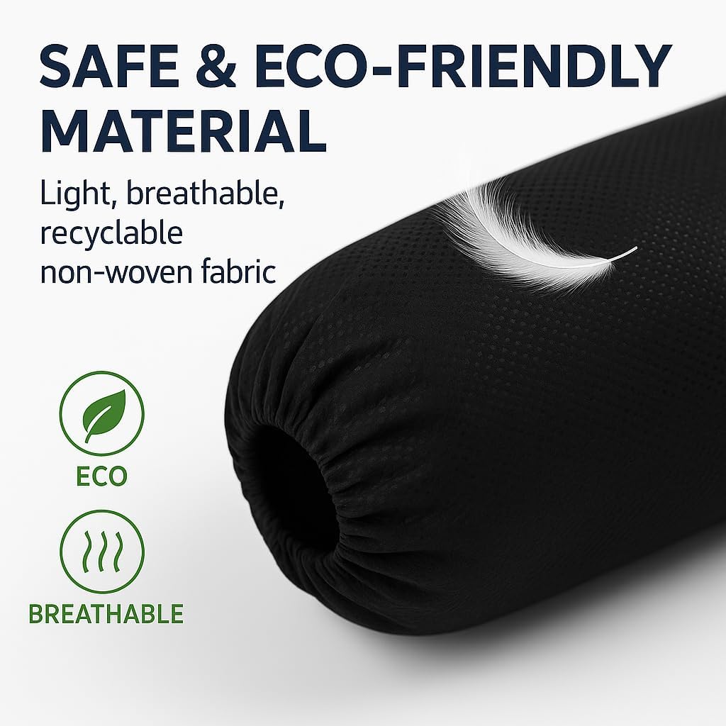 Non-Slip Shoe Covers Disposable, XL Large 200-Pack | Black Breathable Boot Covers for Indoor Use |