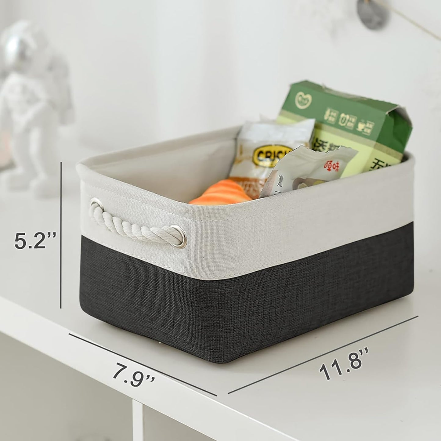 TheWarmHome Storage Bins for Shelves - 6 Pack 11.8x7.8x5.2 inch Collapsible Storage Cubes, Basket