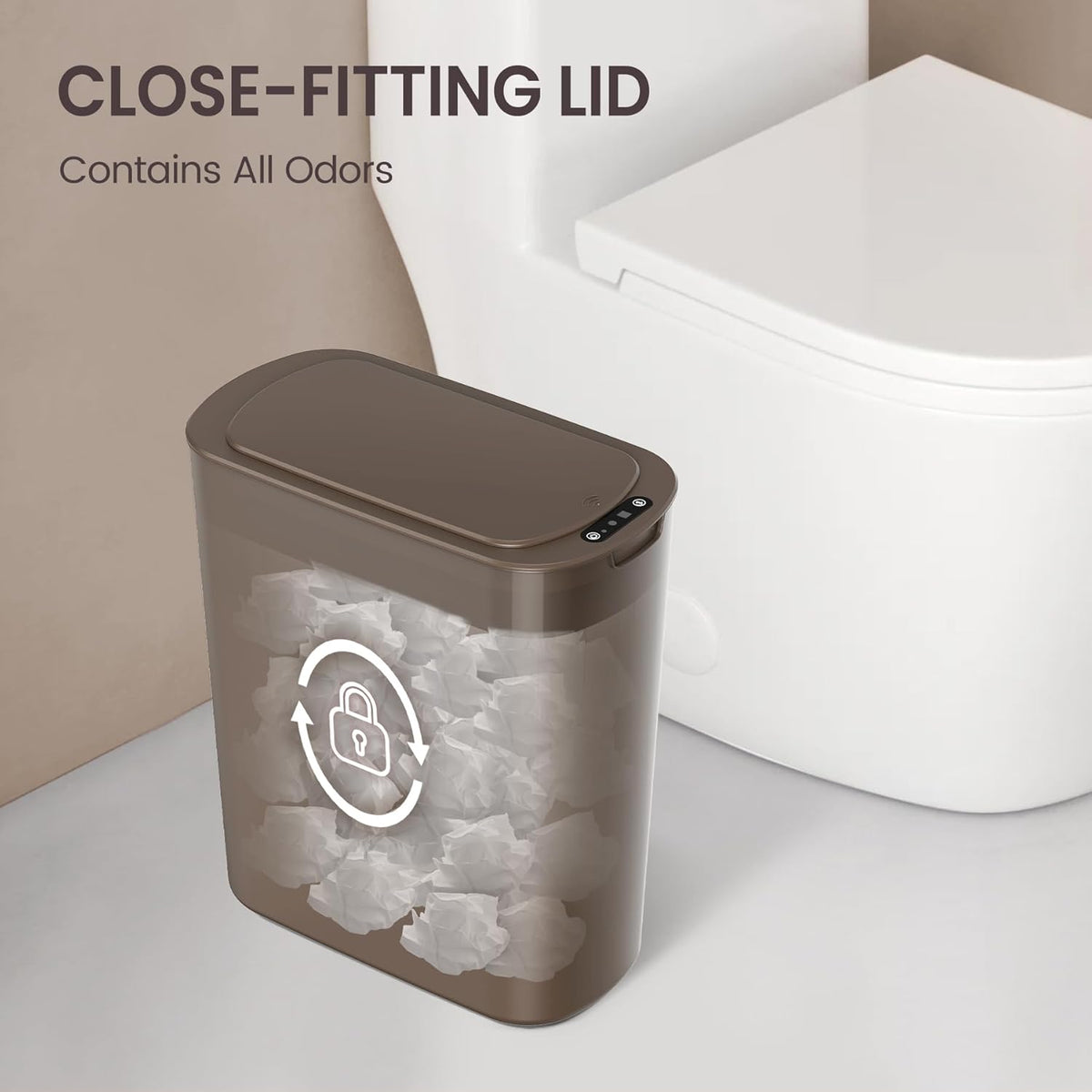Cesun Motion Sensor Trash Can, 5 Gallon Automatic Bathroom Garbage Can with Lid, Touchless Smart
