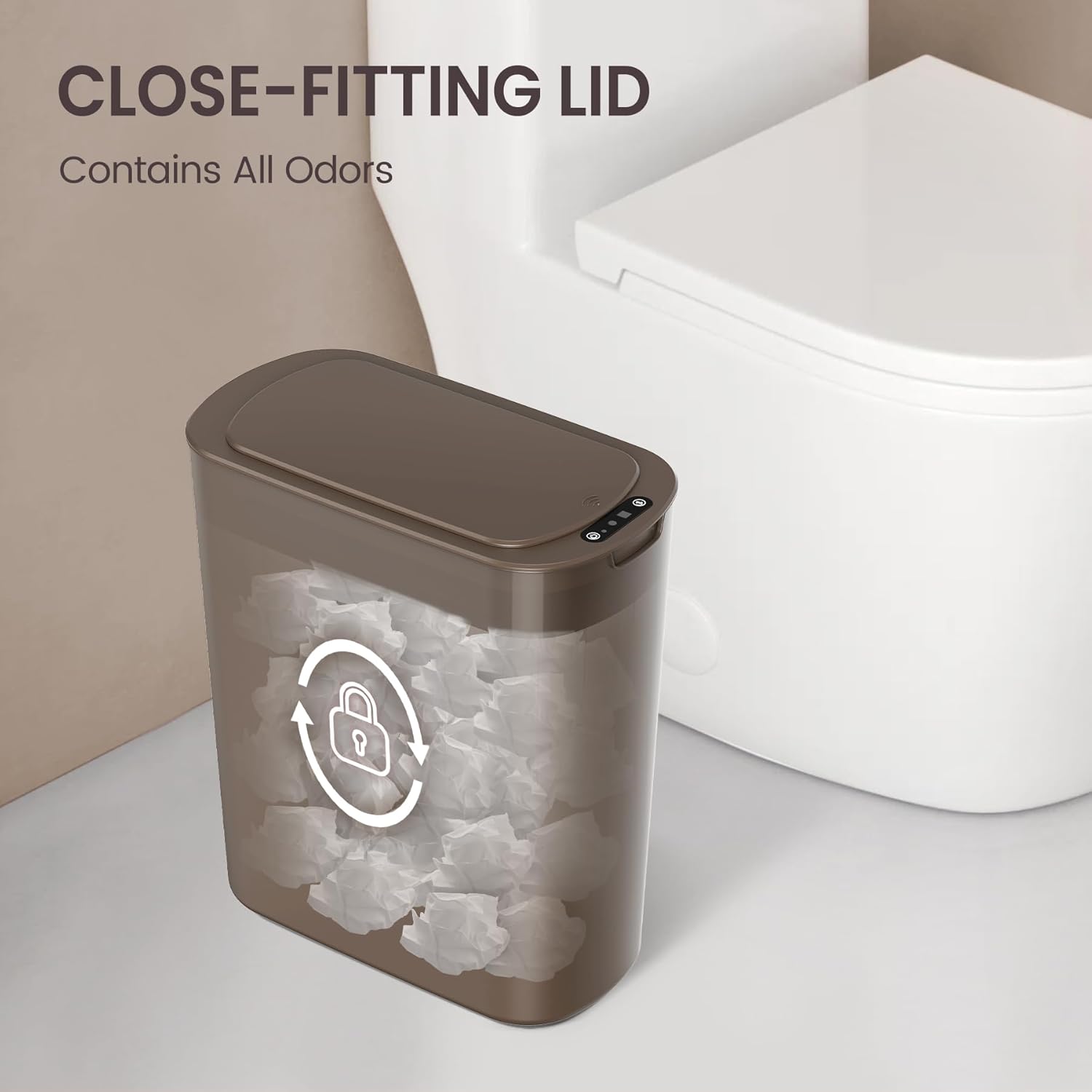 Cesun Motion Sensor Trash Can, 5 Gallon Automatic Bathroom Garbage Can with Lid, Touchless Smart