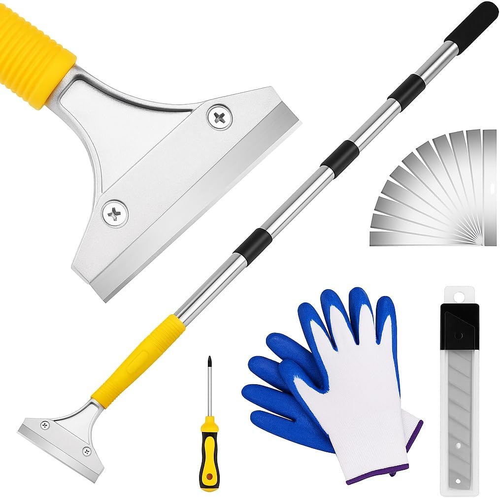 DIYSELF Scraper Tool 5.4ft (65in) Adjustable Floor Scraper Long Handle Heavy Duty Paint Scraper 4