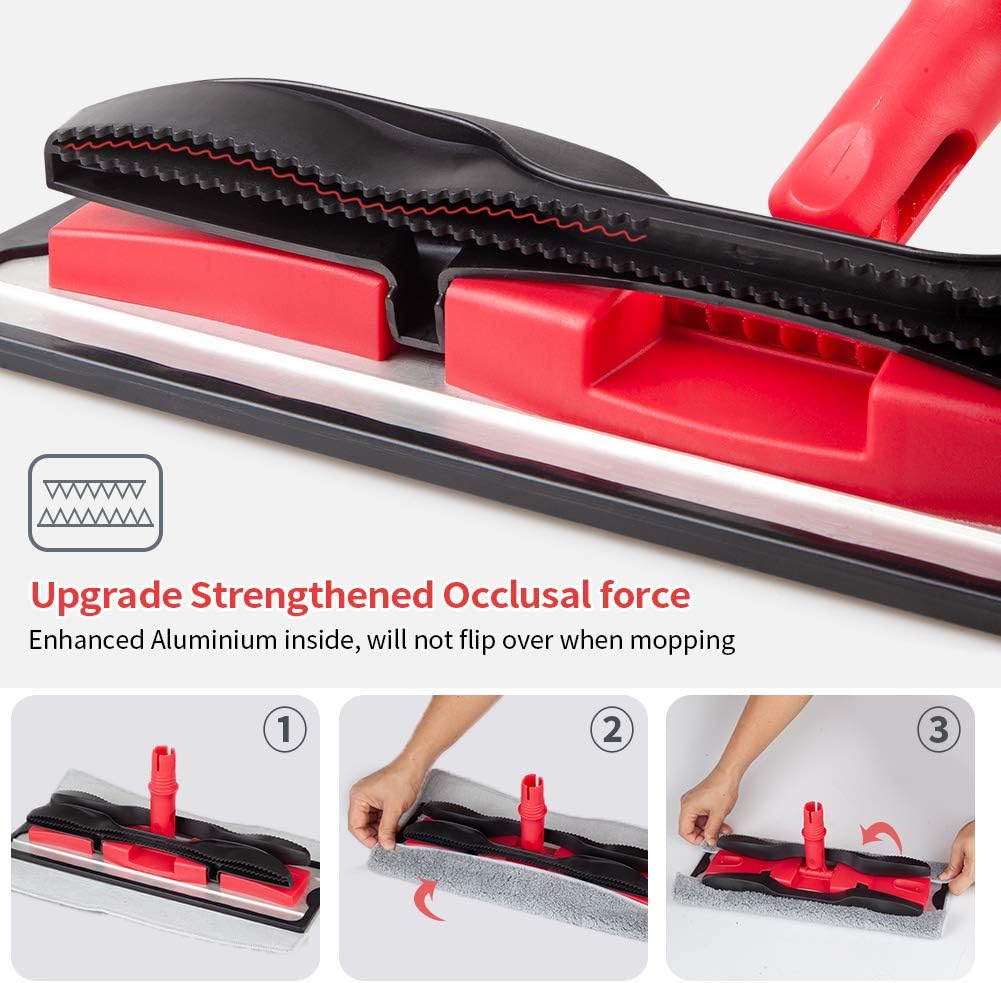 MEXERRIS Microfiber Mops for Hardwood Laminate Tile Floor Cleaning: Stainless Steel Handle - 4