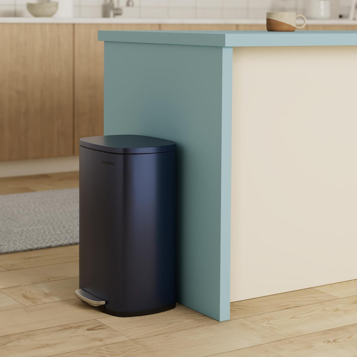 SONGMICS 13 Gallon (50 L) Trash Can, Stainless Steel Kitchen Garbage Can, Recycling or Waste Bin