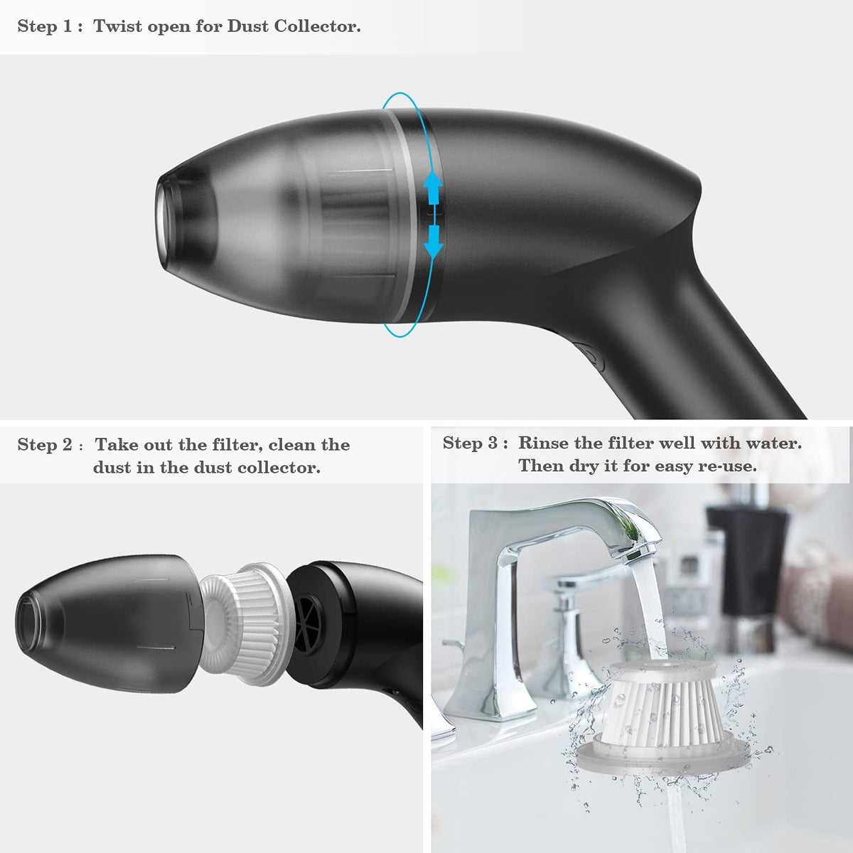Mini Vacuum Cleaner-Rechargeable,Cordless,Desk Vacuum Cleaner for Dust,Hair,Crumbs,Car,Sewing