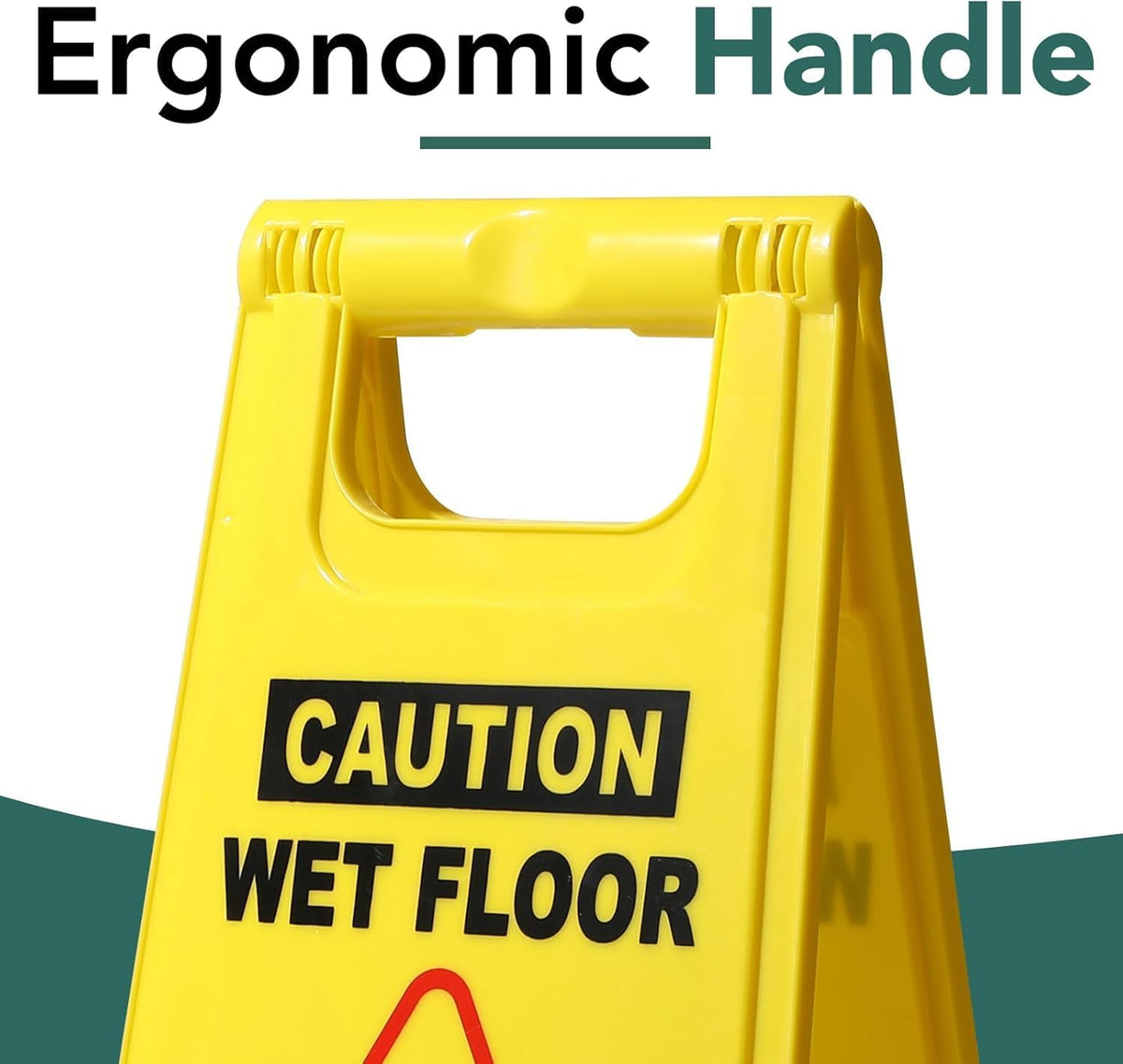 XPCARE 24 Inches Caution Wet Floor Sign,4PACK Yellow Bilingual Double-Sided Safety Warning Signs,A