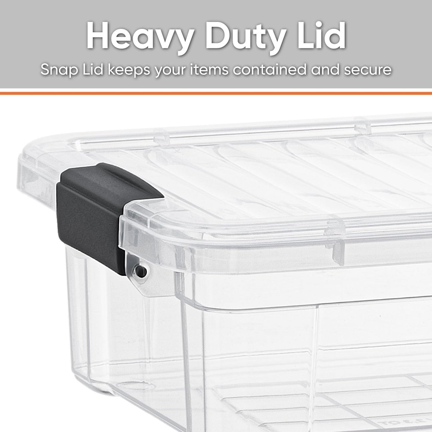 Superio Clear Storage Bins with Lids, Stackable Storage Box with Latches and Handles, Extra Small