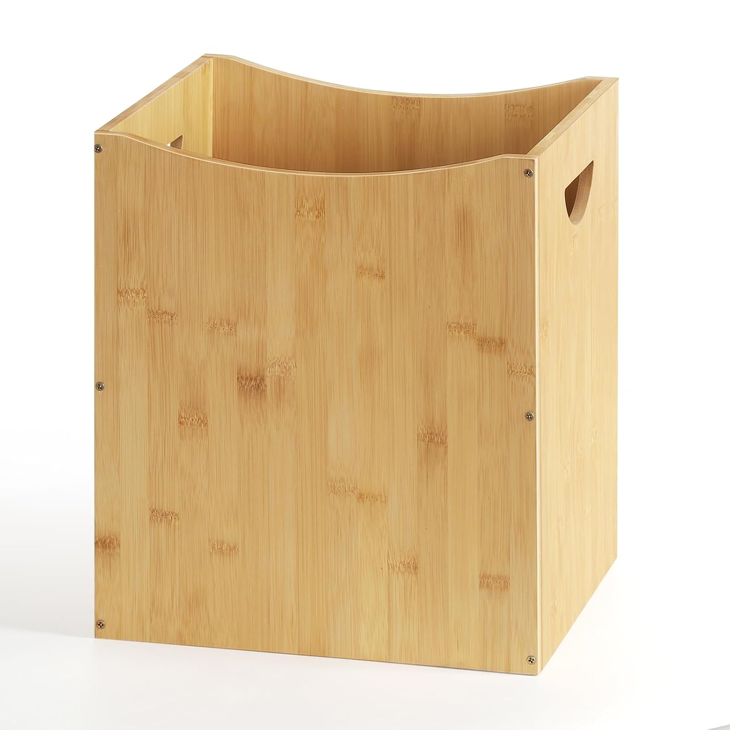 MOOACE Small Wastebaskets, 5 Gallon Trash Can with Handles, Rectangular Waste Baskets Bamboo