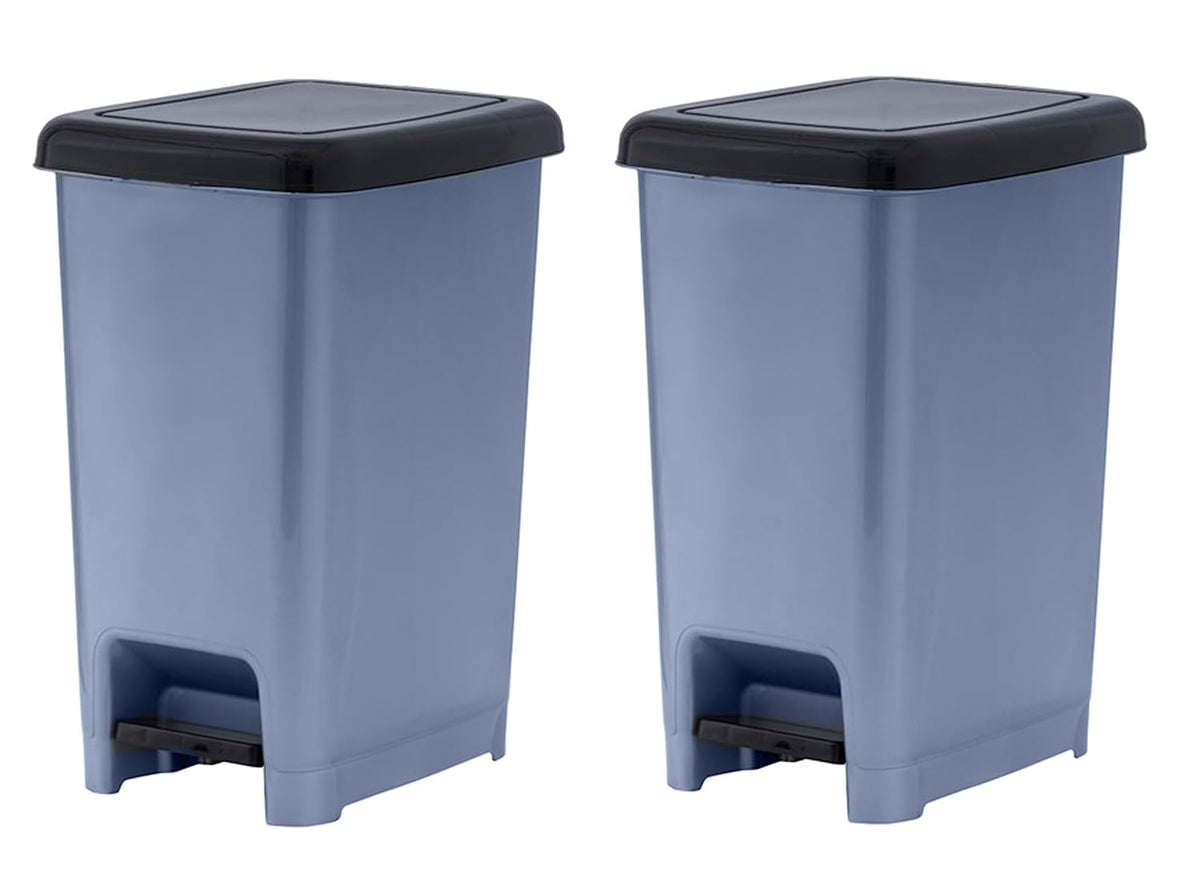 Superio Slim Trash Can with Foot Pedal – 2.5 Gallon Step-On Trash Can with Lid, Small Plastic Mini