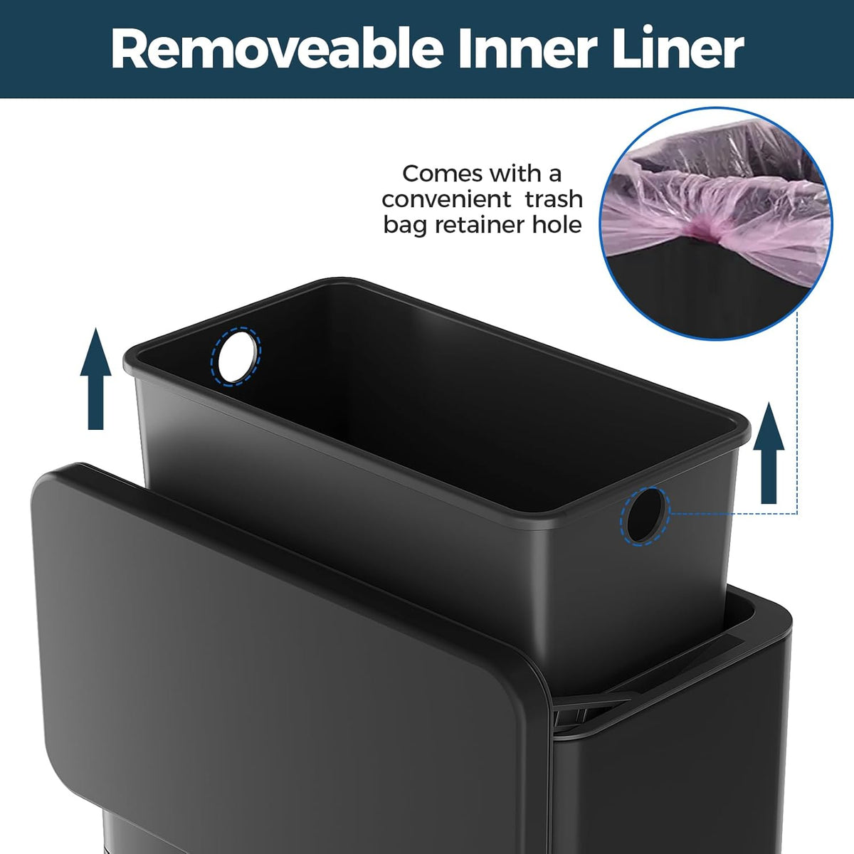 Stainless Steel Hanging Trash Can with Lid and Inner Bucket, 1 Gallon Kitchen Compost Bin for