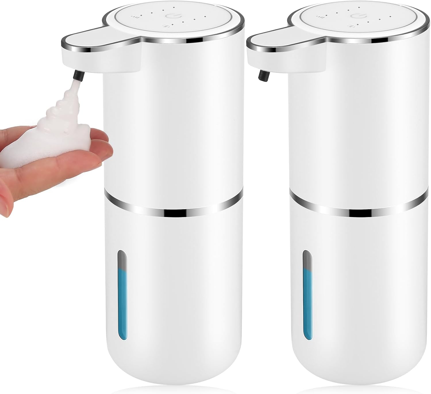 2 Pack Automatic Soap Dispensers,12.8oz/380ml USB Touchless Automatic Foaming Soap